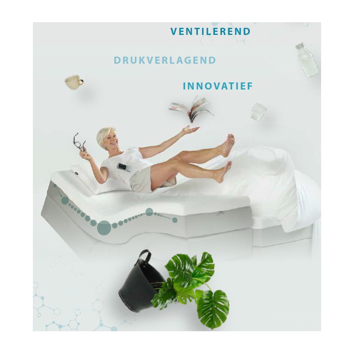 Eastborn H-1100 pocketvering matras met Traagschuim afdeklaag OPRUIMING 90x200 cm (de LAATSTE).