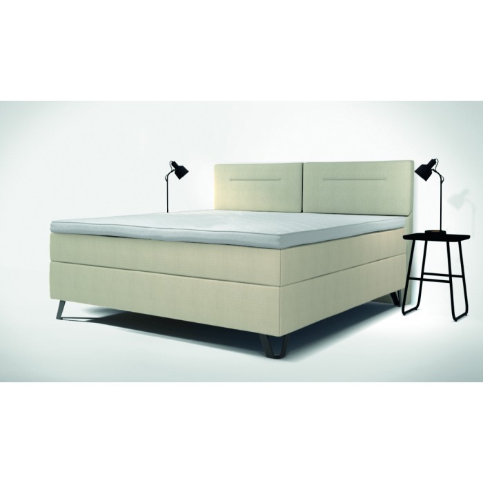 beige boxspring tweepersoons