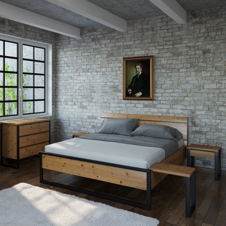 Rustiek eiken ledikant ORION leverbaar in diverse maten.