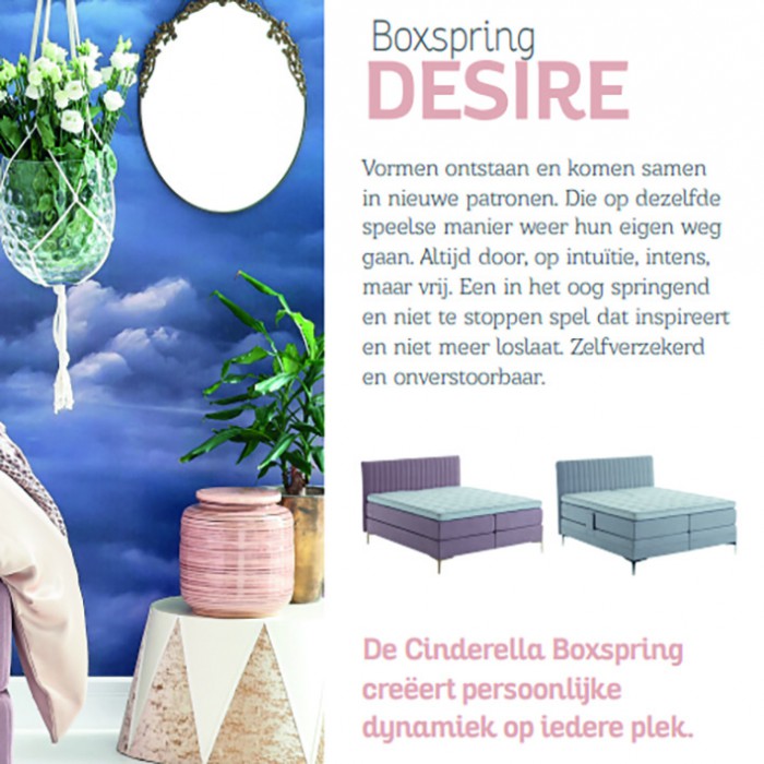 Cinderella boxspringcombinatie DESIRE nu met 2 kussens KADO.