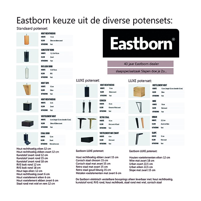 Eastborn STUD nieuw! boxspringset + gestoffeerde matras met topdek.
