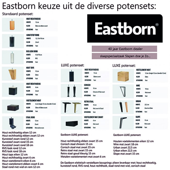 Eastborn REGULAR boxsprings tweepersoons (excl. matras).