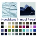 Hoeslaken van mooi percal katoen, KIES je favoriete kleur!