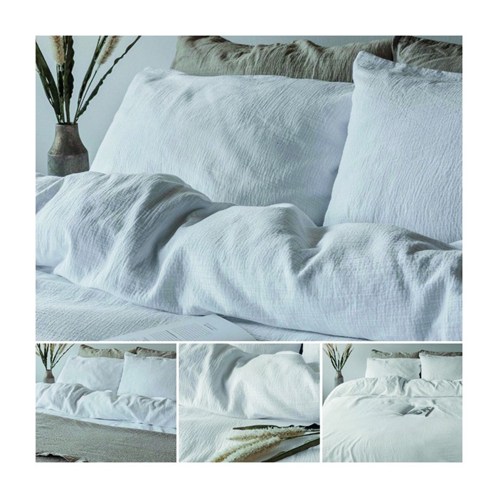 Wit dekbed van Mousseline percal