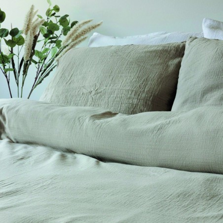 MOUSSELINE Percal dekbedovertrek zand