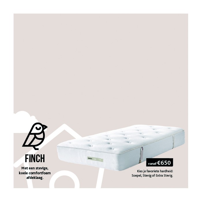 Eastborn BIRD FINCH pocketvering matras met comfortschuim afdeklaag.