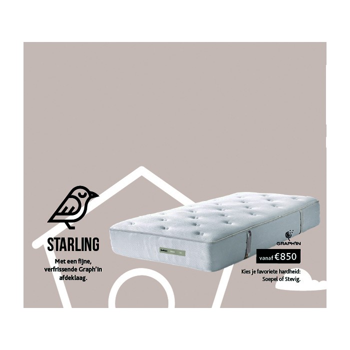 Eastborn STARLING pocketvering matras met verkoelende Graph'in afdeklaag.