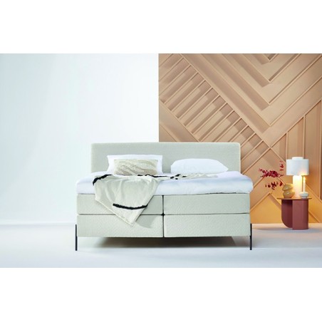 Eastborn PLUM THIN boxspringset + gestoffeerde matras met topdek.